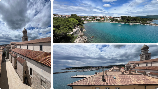 Krk Kaštel Frankopana pogled grad, more i okolicu